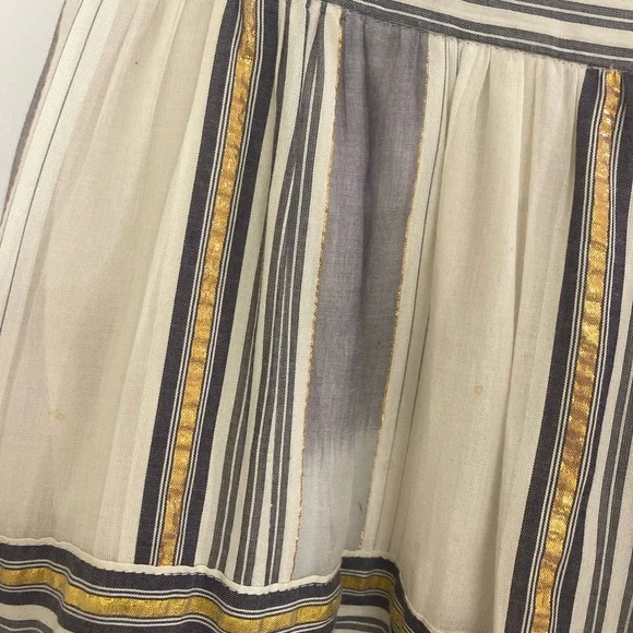 Banana Republic Zephyr Midi Skirt Gauzy Cream Gold Striped Midi Skirt - Picture 3 of 10